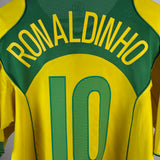 Brasilien 2004 Heimtrikot – Ronaldinho #10 (L)
