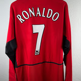Manchester United 2003/04 Heimtrikot – Langarm – Cristiano Ronaldo (#7) – Größe XL