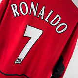Manchester United 2003/04 Heimtrikot – Langarm – Cristiano Ronaldo (#7) – Größe XL