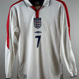 England 2004 Heimtrikot – Beckham #7 – Langarm – Größe S