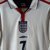 England 2004 Heimtrikot – Beckham #7 – Langarm – Größe S