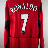Manchester United 2003/04 Heimtrikot – Langarm – Cristiano Ronaldo (#7) – Größe M