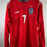 England 2004/06 Heimtrikot – Beckham #7 – Langarm – Größe L