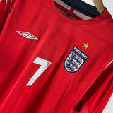 England 2004/06 Heimtrikot – Beckham #7 – Langarm – Größe L