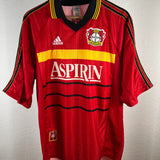 Reeb Vintage Heimtrikot Bayer 04 Leverkusen Aspirin 98/99 Autogramm