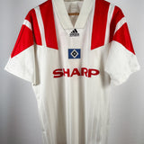 ORIGINAL! Hamburger SV 1992/93 Heimtrikot – Sharp #9 – Größe L (fällt größer aus)