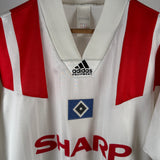 ORIGINAL! Hamburger SV 1992/93 Heimtrikot – Sharp #9 – Größe L (fällt größer aus)