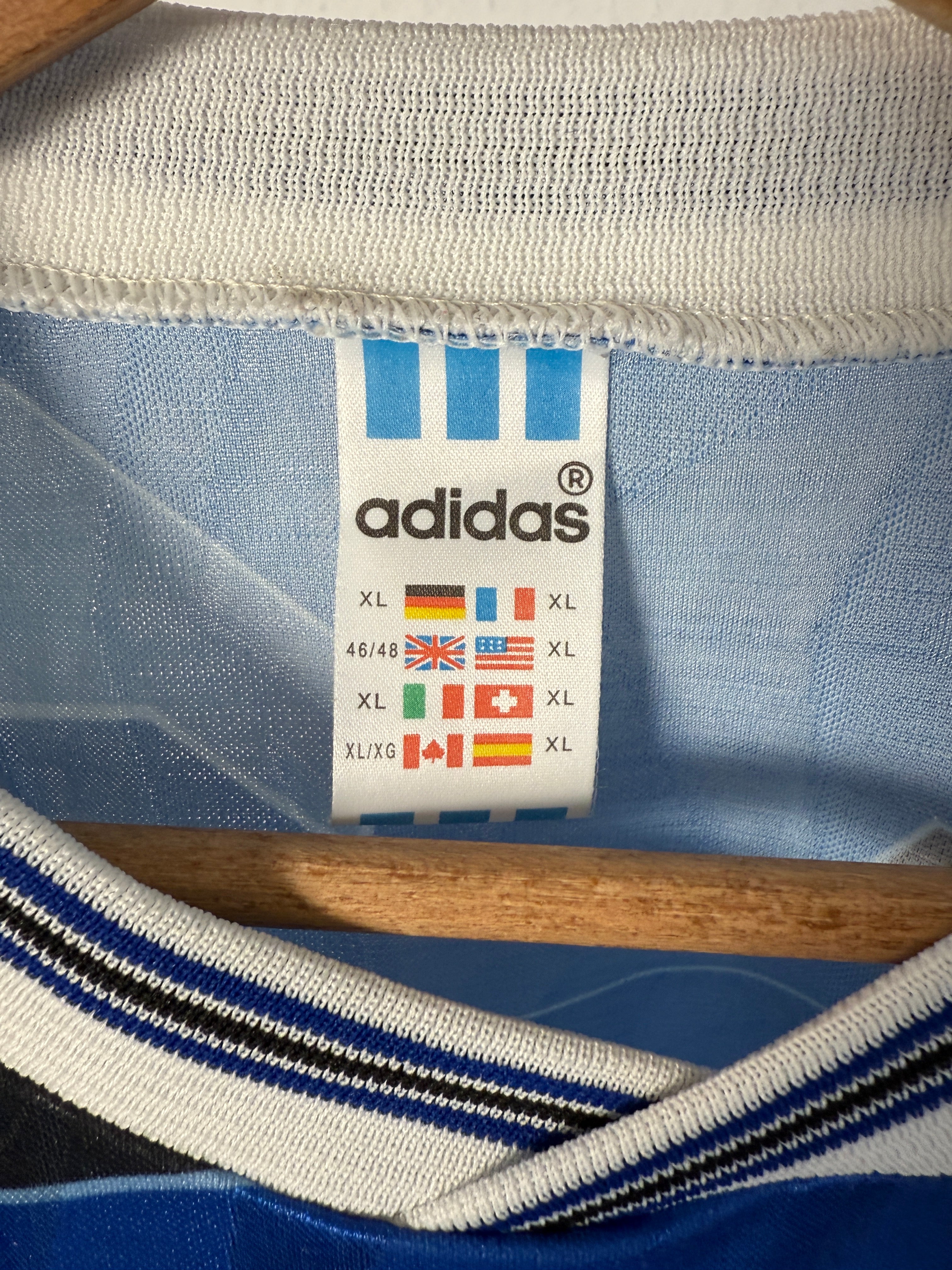 FC Schalke 04 1992/93 Heimtrikot – adidas Größenetikett XL
