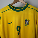 Brasilien 1998 Heimtrikot – Ronaldo #9 – Nike (L)