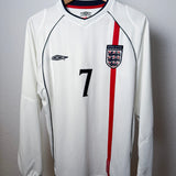 England 2002 Heimtrikot Langarm – David Beckham #7 – Umbro (M)