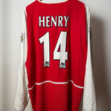 Arsenal London 2002/03 Heimtrikot – Nike – HENRY #14 – Langarm – (XL)