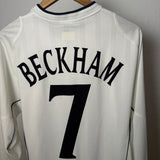 England 2002 Heimtrikot Langarm – David Beckham #7 – Umbro (M)