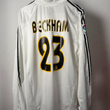 Real Madrid 2004/05 Heimtrikot Langarm – Beckham #23 – XL