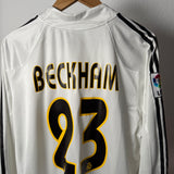 Real Madrid 2004/05 Heimtrikot Langarm – Beckham #23 – XL