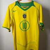 Brasilien 2004 Heimtrikot – Nike – RONALDINHO #10 (M)