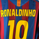 FC Barcelona 2005/06 Heimtrikot – Ronaldinho (#10) – Größe XL