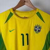 Spielerversion! Brasilien 2002 Heimtrikot – Nike (XXL) – Ronaldinho #11