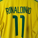 Spielerversion! Brasilien 2002 Heimtrikot – Nike (XXL) – Ronaldinho #11