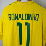 Spielerversion! Brasilien 2002 Heimtrikot – Nike (XXL) – Ronaldinho #11