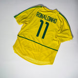 Spielerversion! Brasilien 2002 Heimtrikot – Nike (XXL) – Ronaldinho #11