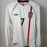 England 2002 Heimtrikot Langarm – David Beckham #7 – Umbro (M)