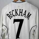 England 2002 Heimtrikot Langarm – David Beckham #7 – Umbro (M)