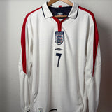 England 2004 Heimtrikot Langarm – Umbro (L) – Beckham #7