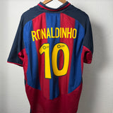 FC Barcelona 2003/04 Heimtrikot – Ronaldinho #10 (XL)