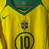 Brasilien 2004 Heimtrikot – Ronaldinho #10 (L)