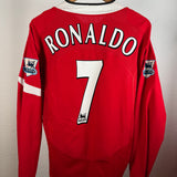 Manchester United Home Shirt 2004 – Ronaldo #7 – Long Sleeve – Nike – Size M