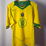 Brasilien 2004 Heimtrikot – Ronaldinho #10 – Nike (L)