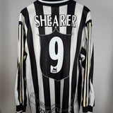 Newcastle United 1998/99 Heimtrikot – Shearer #9 – Adidas – Langarm – Größe XL