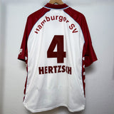 Hamburger SV 1999 Home Shirt - Hertzsch #4 - Fila - Hyundai - XL (presumably matchworn)