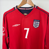 England 2002 Auswärtstrikot Wendetrikot Langarm – David Beckham #7 – Umbro (M/L)