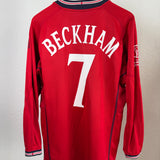 England 2002 Auswärtstrikot Wendetrikot Langarm – David Beckham #7 – Umbro (M/L)