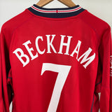 England 2002 Auswärtstrikot Wendetrikot Langarm – David Beckham #7 – Umbro (M/L)