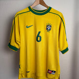 🇧🇷 Brasilien 1998 Heimtrikot – Roberto Carlos #6 – Nike (S/M)