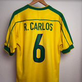 🇧🇷 Brasilien 1998 Heimtrikot – Roberto Carlos #6 – Nike (S/M)