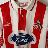 Vintage 1. FC Köln 1995/96 Ford Heimtrikot – Flecken vorne unten (S)