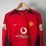 Manchester United 2003/04 Heimtrikot Langarm – Ronaldo 7 – Vodafone – M