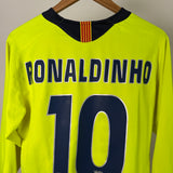 FC Barcelona 2005/06 Auswärtstrikot Langarm – Ronaldinho #10 – M