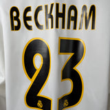 Real Madrid 2003/04 Heimtrikot Langarm – Beckham #23 – L