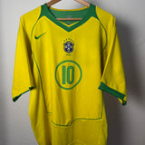 Brasilien 2004 Heimtrikot – Ronaldinho #10 – Nike – XL