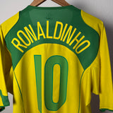 Brasilien 2004 Heimtrikot – Ronaldinho #10 – Nike – XL