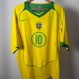 🇧🇷 Brasilien 2004 Heimtrikot – Ronaldinho #10 – Größe XL