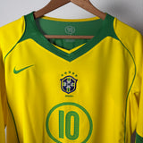 🇧🇷 Brasilien 2004 Heimtrikot – Ronaldinho #10 – Größe XL