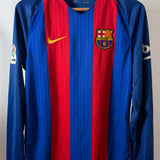 Long-sleeve! FC Barcelona 2016 Home Jersey – Messi – Nike