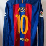 Long-sleeve! FC Barcelona 2016 Home Jersey – Messi – Nike