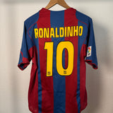 🔵🔴 FC Barcelona 2004/05 Heimtrikot – Ronaldinho #10 – Größe M
