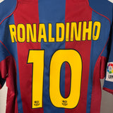 🔵🔴 FC Barcelona 2004/05 Heimtrikot – Ronaldinho #10 – Größe M